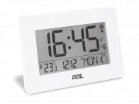 Zegar elektroniczny ADE White XXL z kalendarzem i termometrem..
