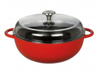 Brytfanna żeliwna z pokrywką Kuchenprofi Provence IND Round Red/Glass 5l..