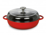 Brytfanna żeliwna z pokrywką Kuchenprofi Provence IND Round Red/Glass 3,9l..