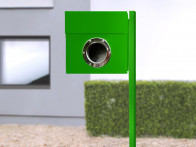 Skrzynka na listy z okienkiem stojąca na słupku Radius Letterman I Grey..