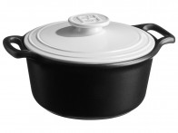 Garnek Emile Henry Sublime+ IND Black/White 5,5l z pokrywką..
