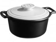Garnek Emile Henry Sublime+ IND Black/White 7l z pokrywką..