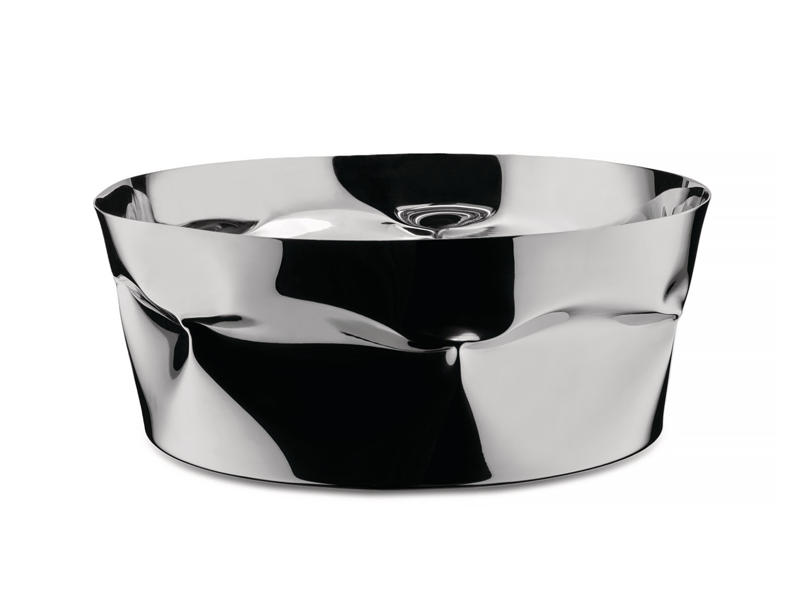 Kosz dekoracyjny Alessi Tornitore Matto Compressioni Steel 24,5cm