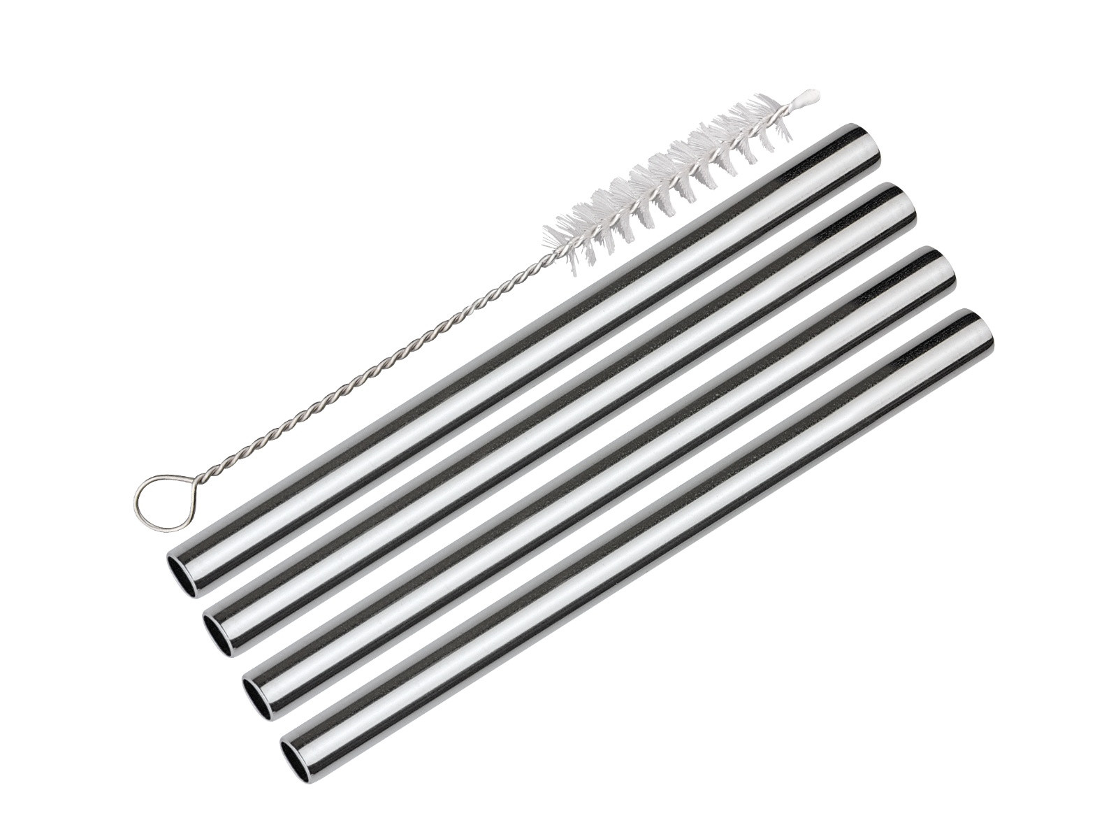 Zestaw słomek ze szczoteczką Cilio Piccolo Steel 14cm x4