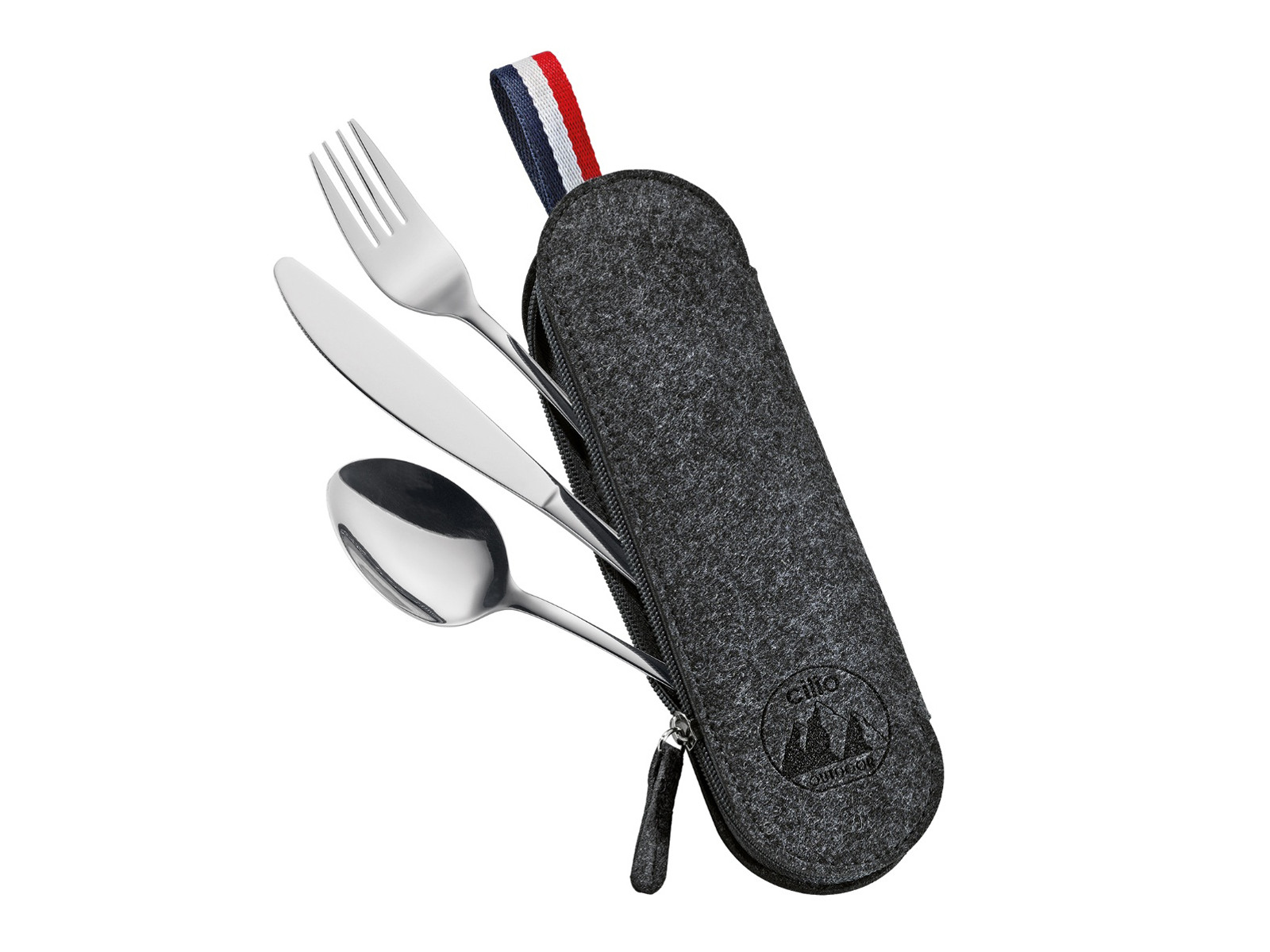 Zestaw sztućców w etui Cilio Viaggio Black 4 elementy