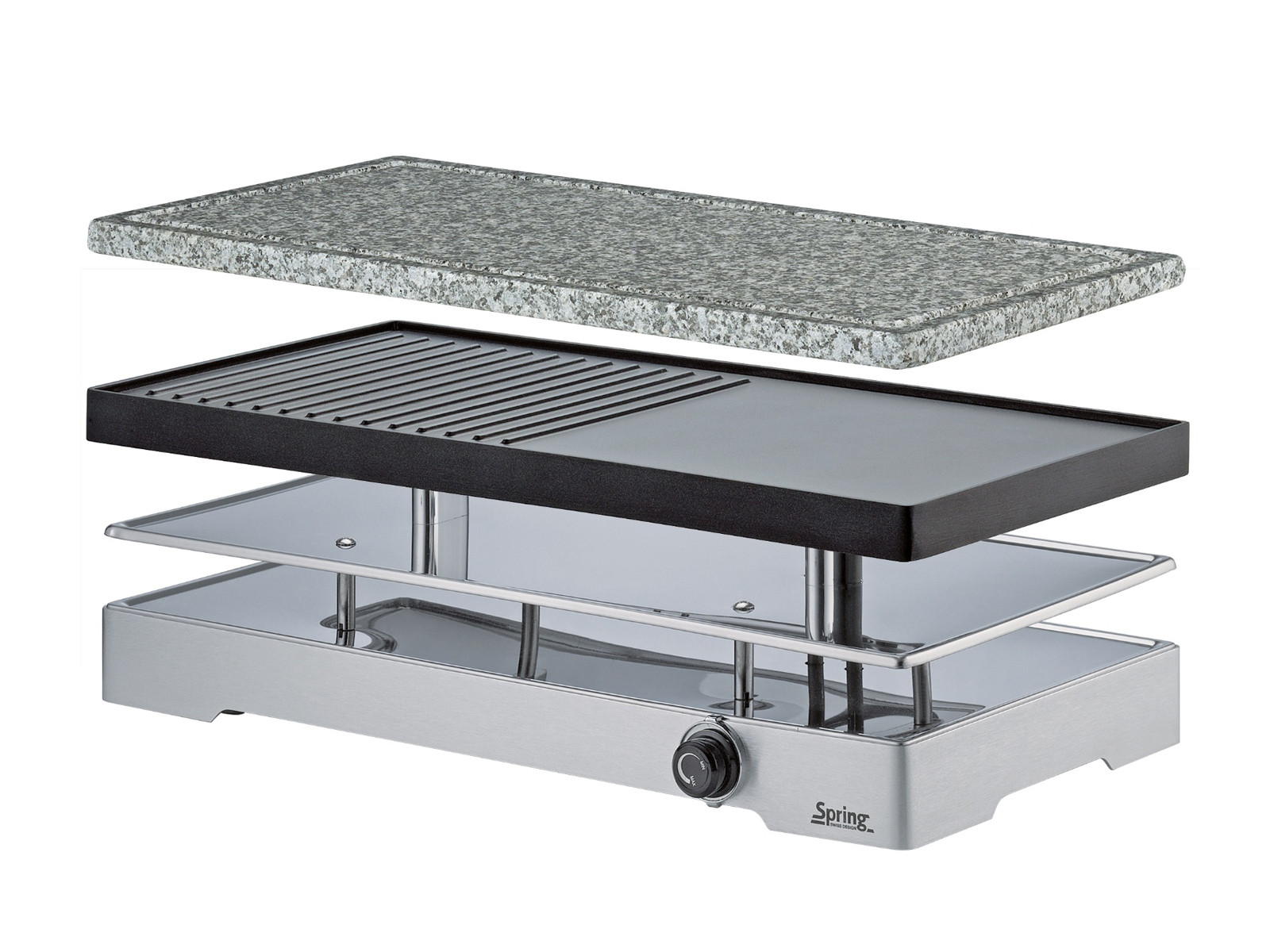 Grill stołowy z 2 płytami Spring Raclette8 Classic Duo Granite dla 8 osób