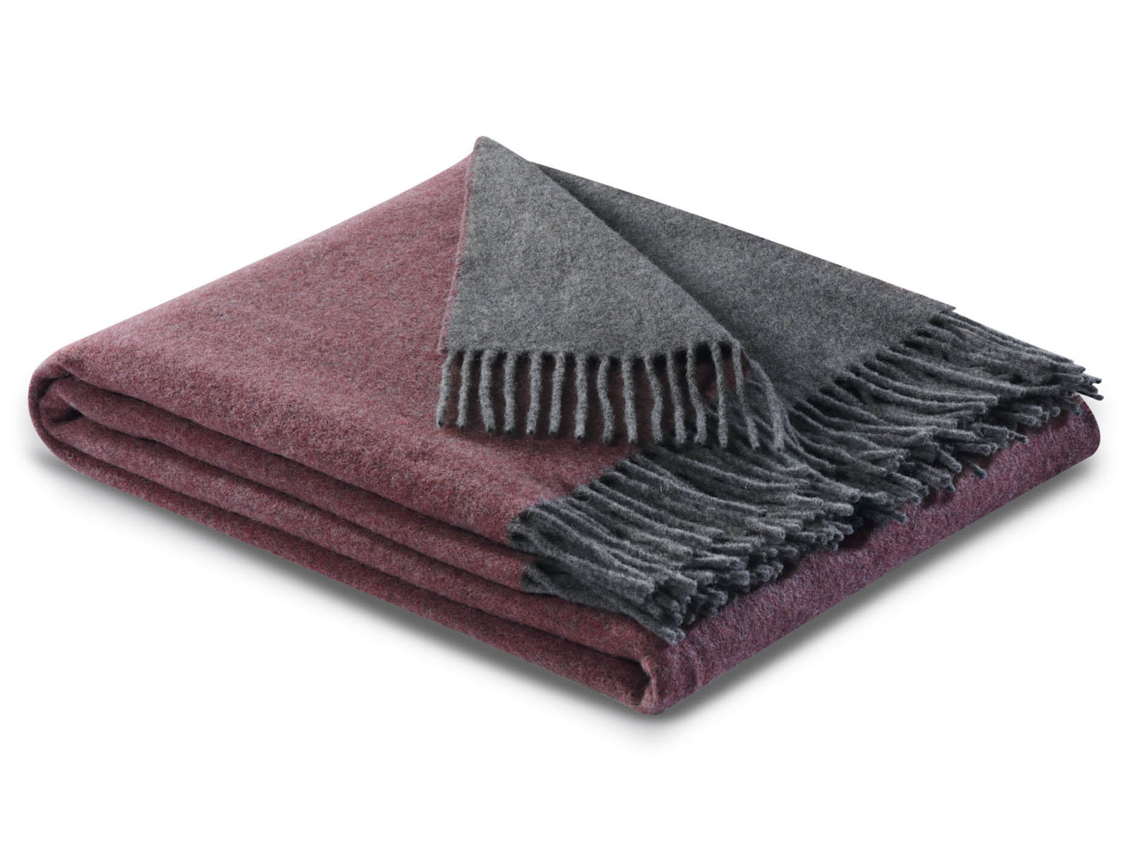 Pled Biederlack Cashmere Wool Rouge-Grey 130x170