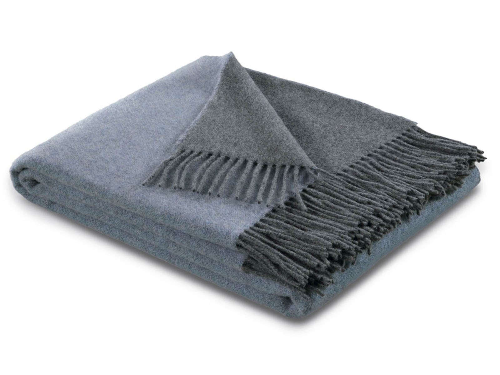 Pled Biederlack Cashmere Wool Blue-Grey 130x170