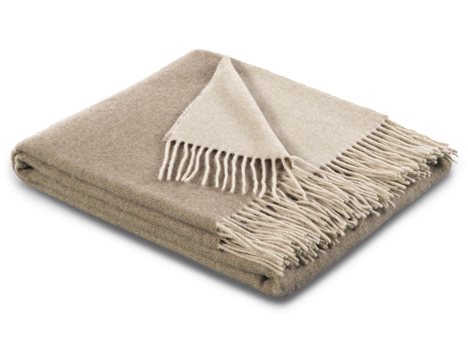 Pled Biederlack Cashmere Wool Natur-Sand 130x170