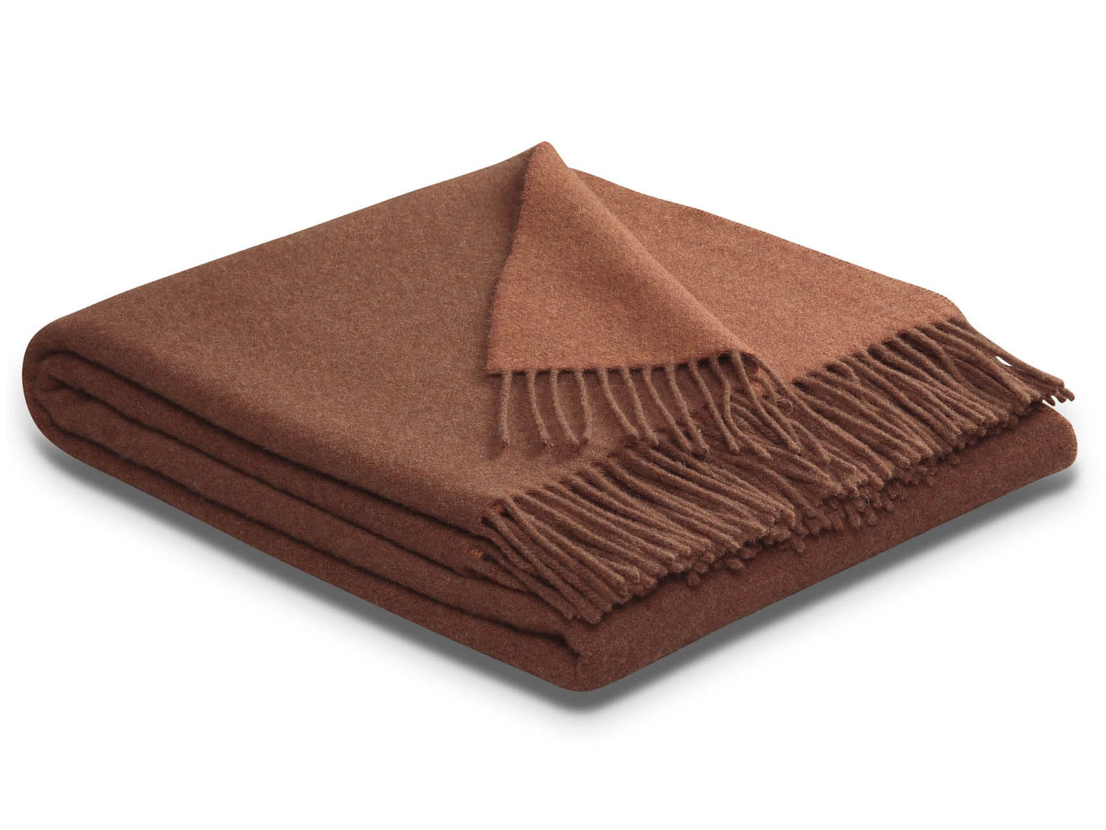 Pled Biederlack Cashmere Wool Rost-Terra 130x170