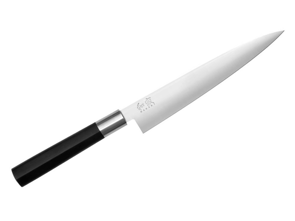 Nóż stalowy KAI Wasabi Black do plastrowania 18cm