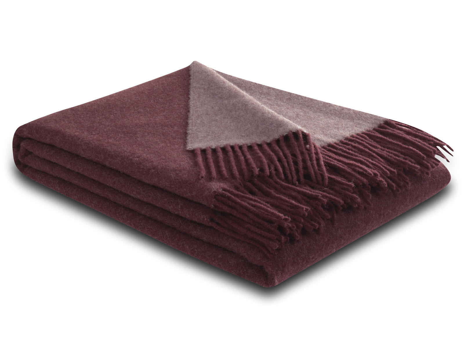 Pled Biederlack Cashmere Wool Bordeaux-Rose 130x170