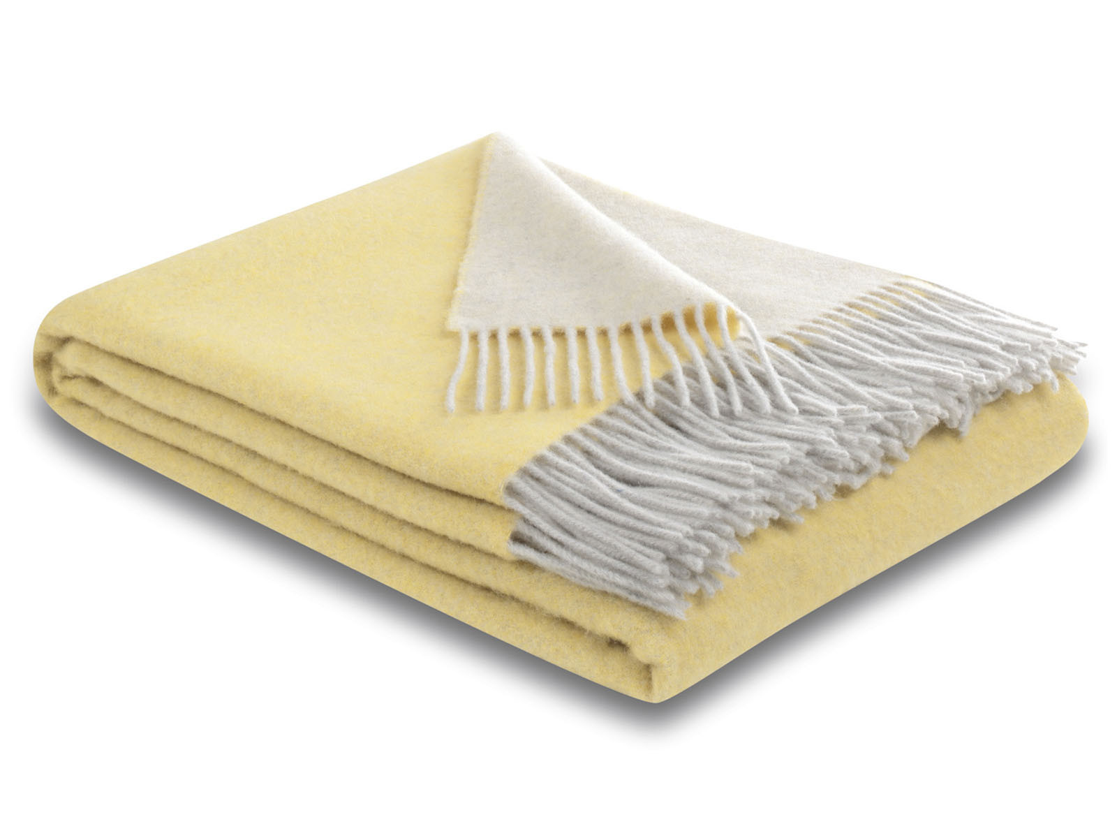 Pled Biederlack Cashmere Wool Yellow-Creme 130x170