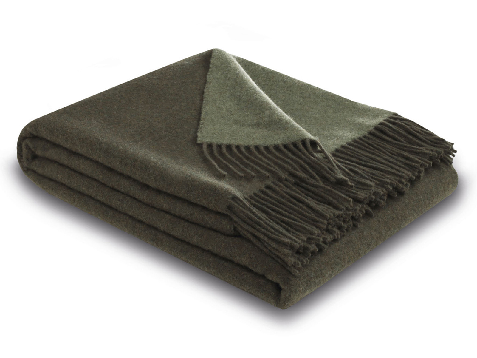 Pled Biederlack Cashmere Wool Forest-Salvia 130x170