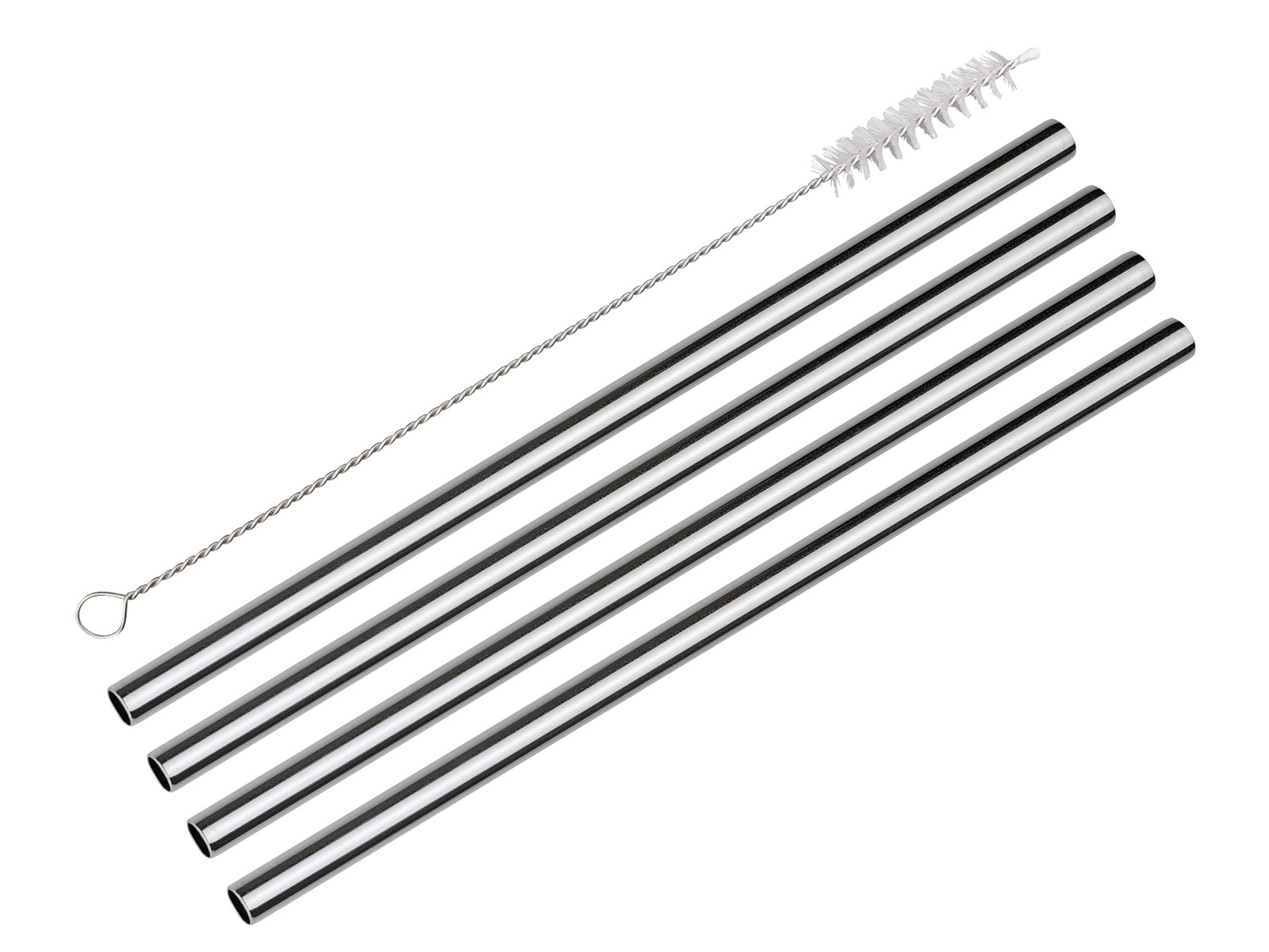 Zestaw słomek ze szczoteczką Cilio Grande Steel 23cm x4
