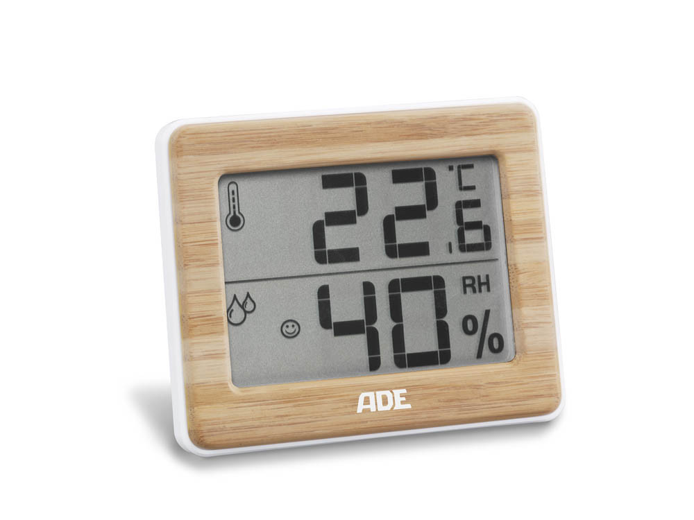 Elektroniczny higrometr i termometr wewnętrzny ADE Bambus