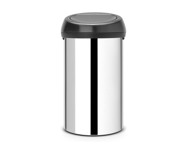 Kosz na śmieci Brabantia Touch Steel Brilliant & Black Matt 60L