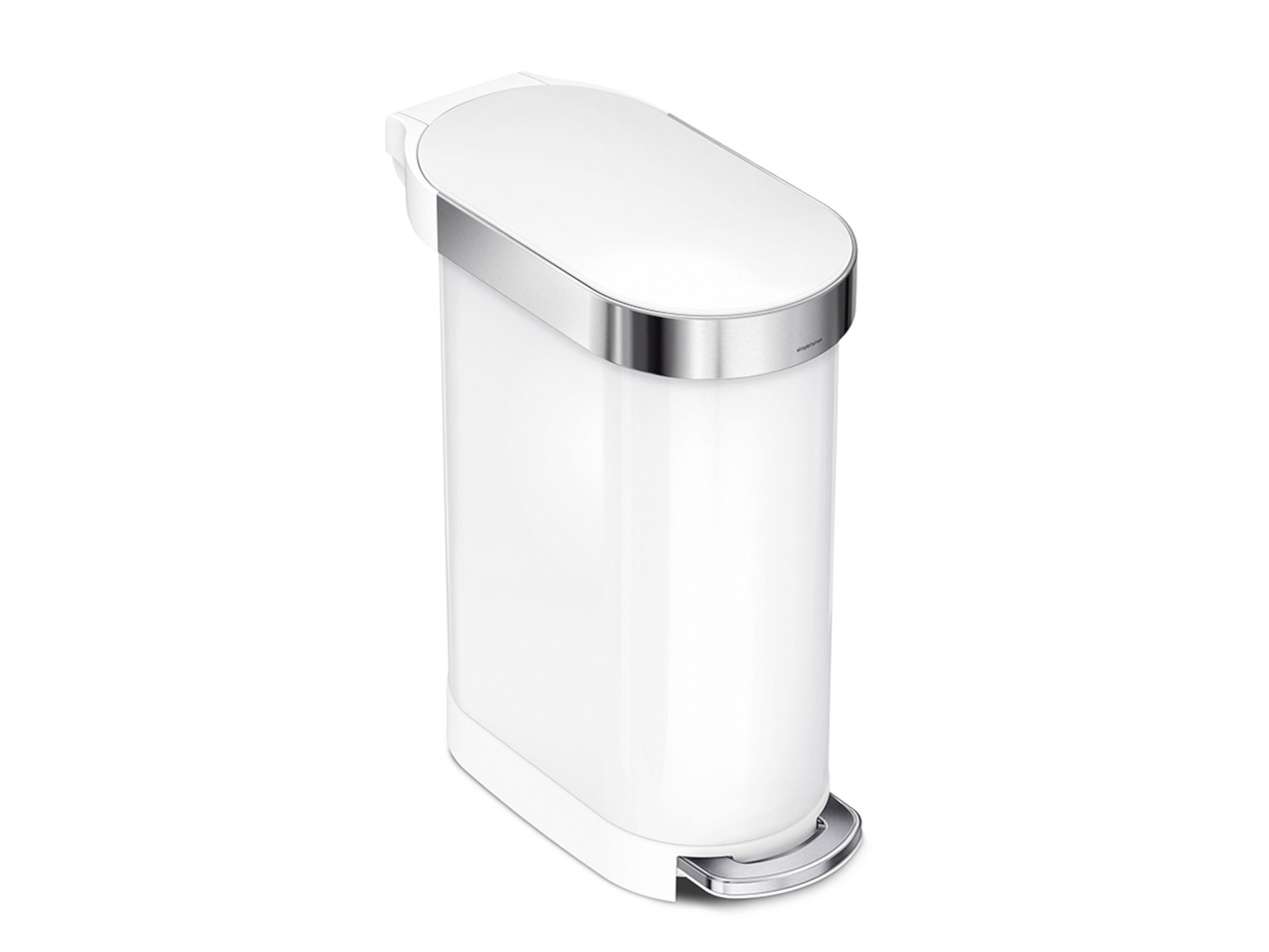 Kosz na śmieci pedałowy Simplehuman Slim White FPP 45L