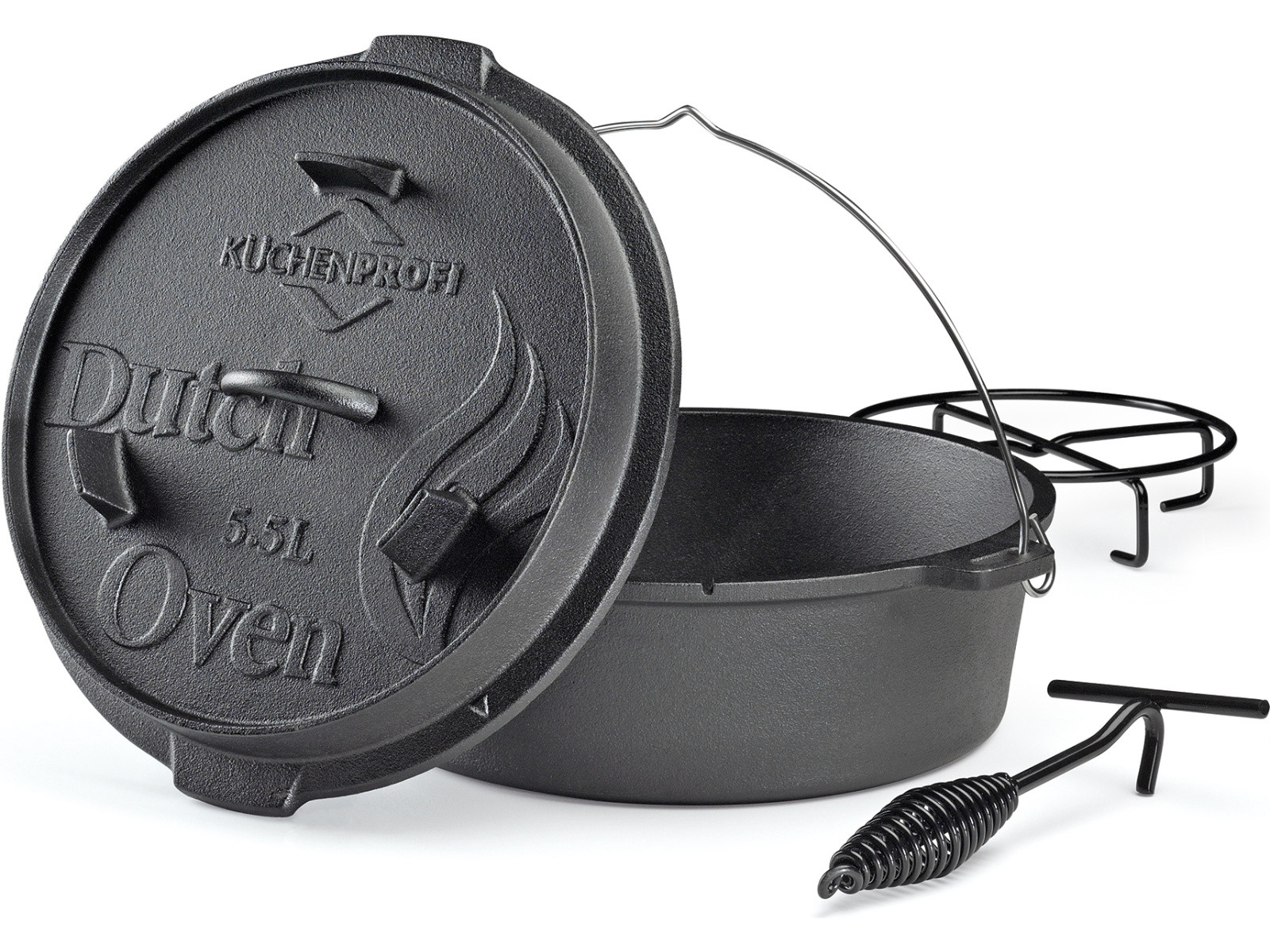 Garnek żeliwny z akcesoriami do grilla Kuchenprofi Dutch Oven IND 5,5l