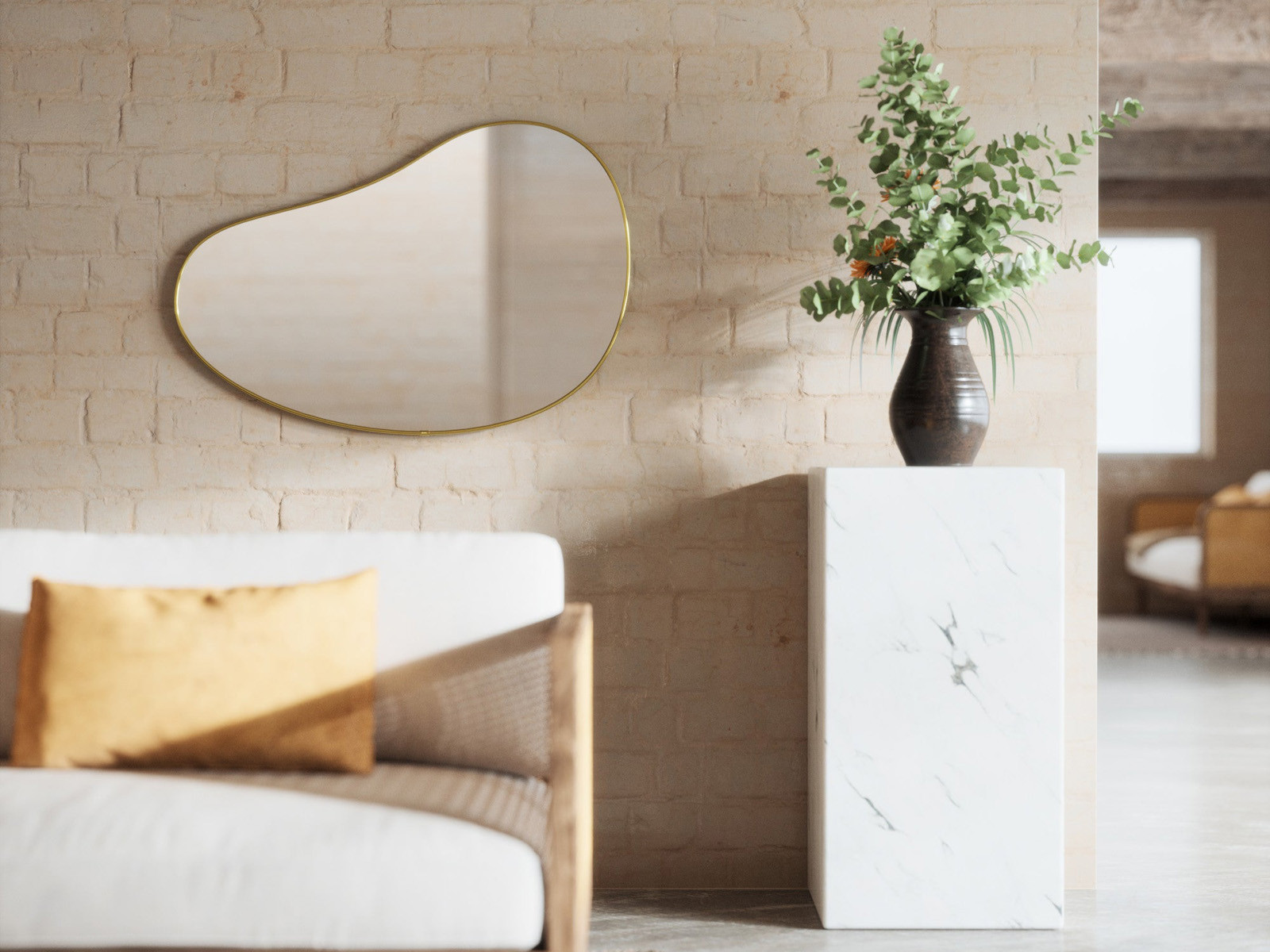 Lustro ścienne Umbra Hubba Pebble Brass L