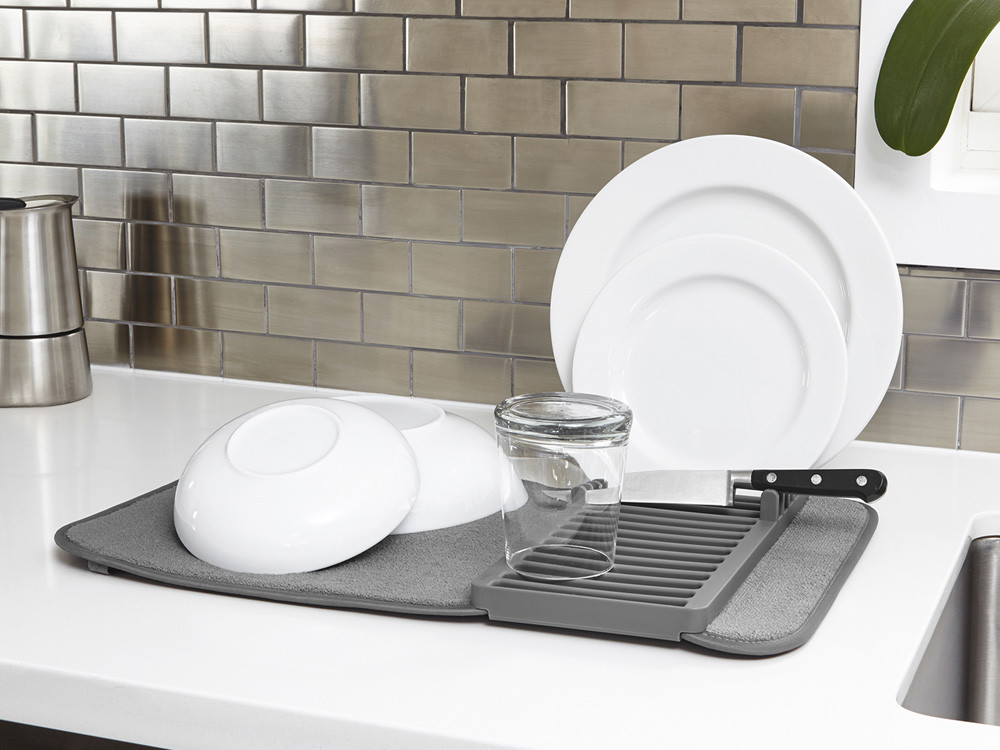 Mata z ociekaczem do naczyń Umbra Udry Mini Charcoal