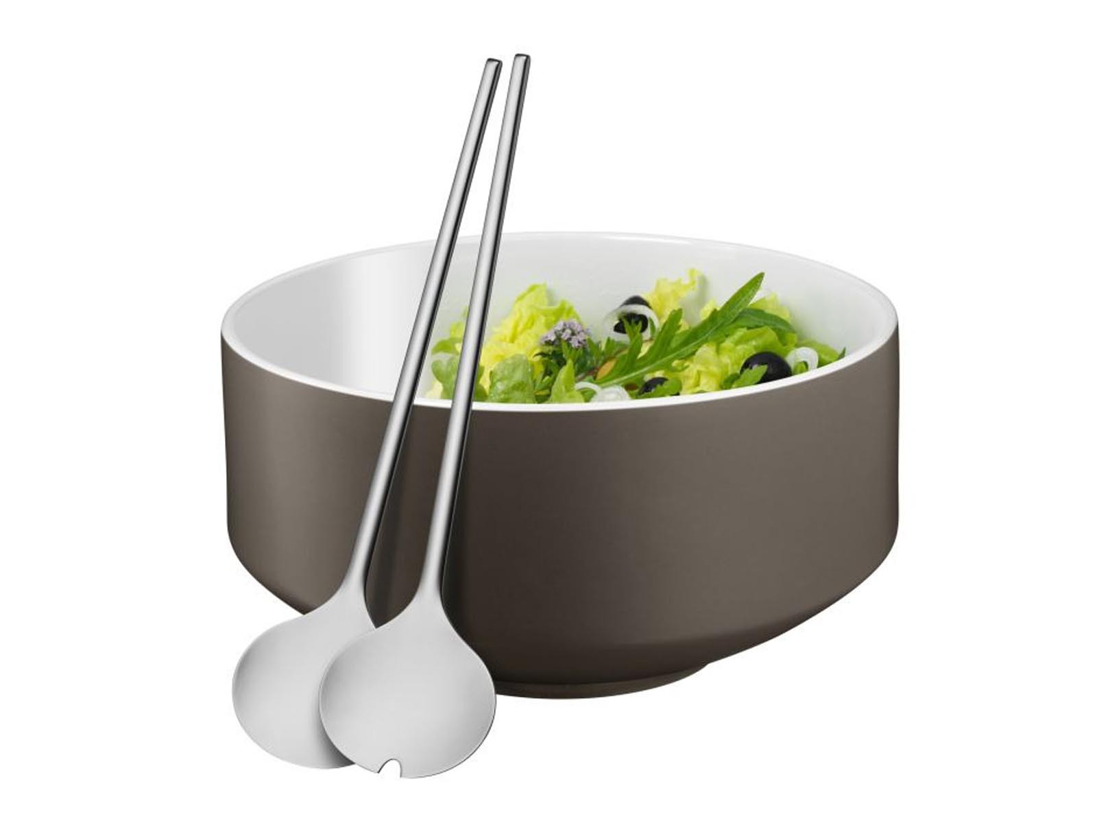 Misa i 2 łyżki do serwowania sałatek zestaw x3 WMF Moto Lava Grey