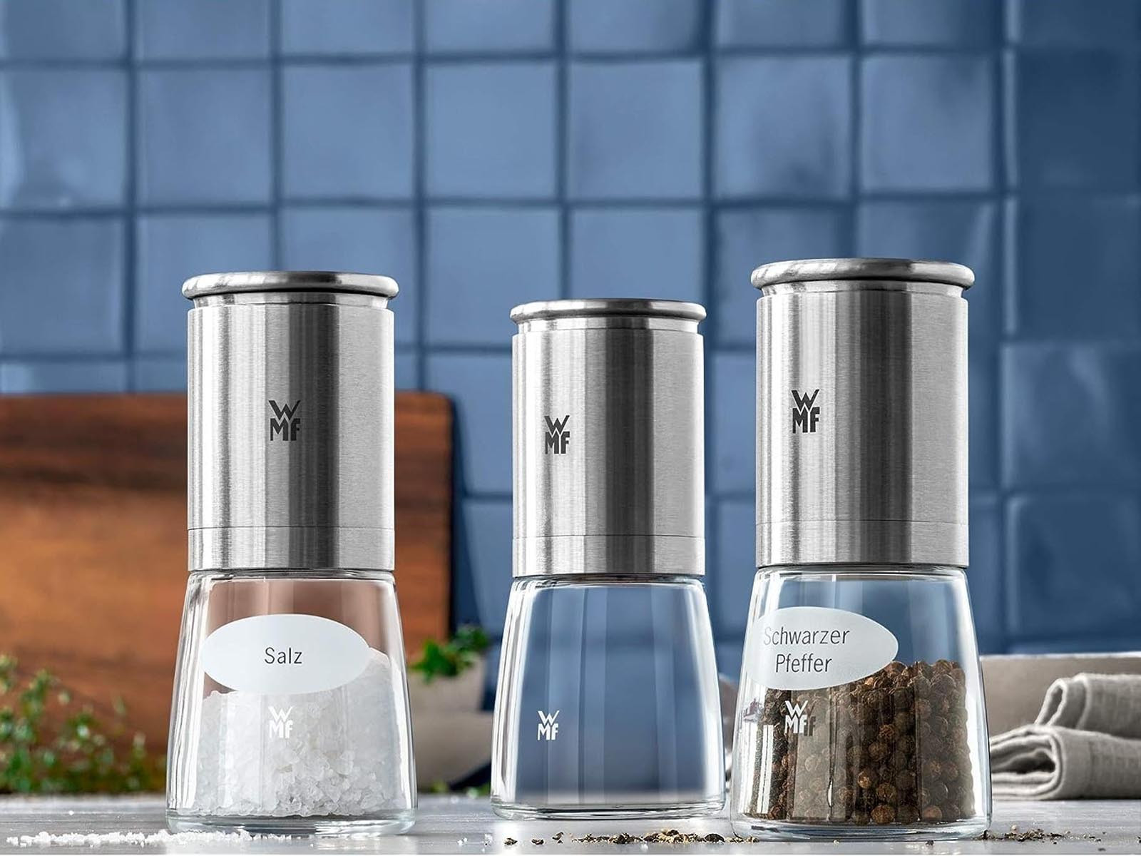 Młynek do przypraw x3 zestaw WMF Ceramill de Luxe Silver