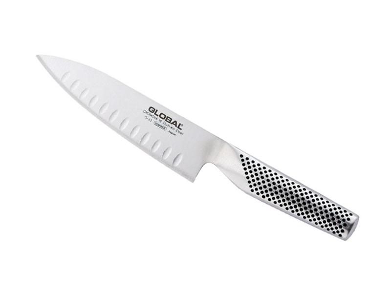 Nóż stalowy Global G-Serie Professional Chef's 16cm ze żłobieniami