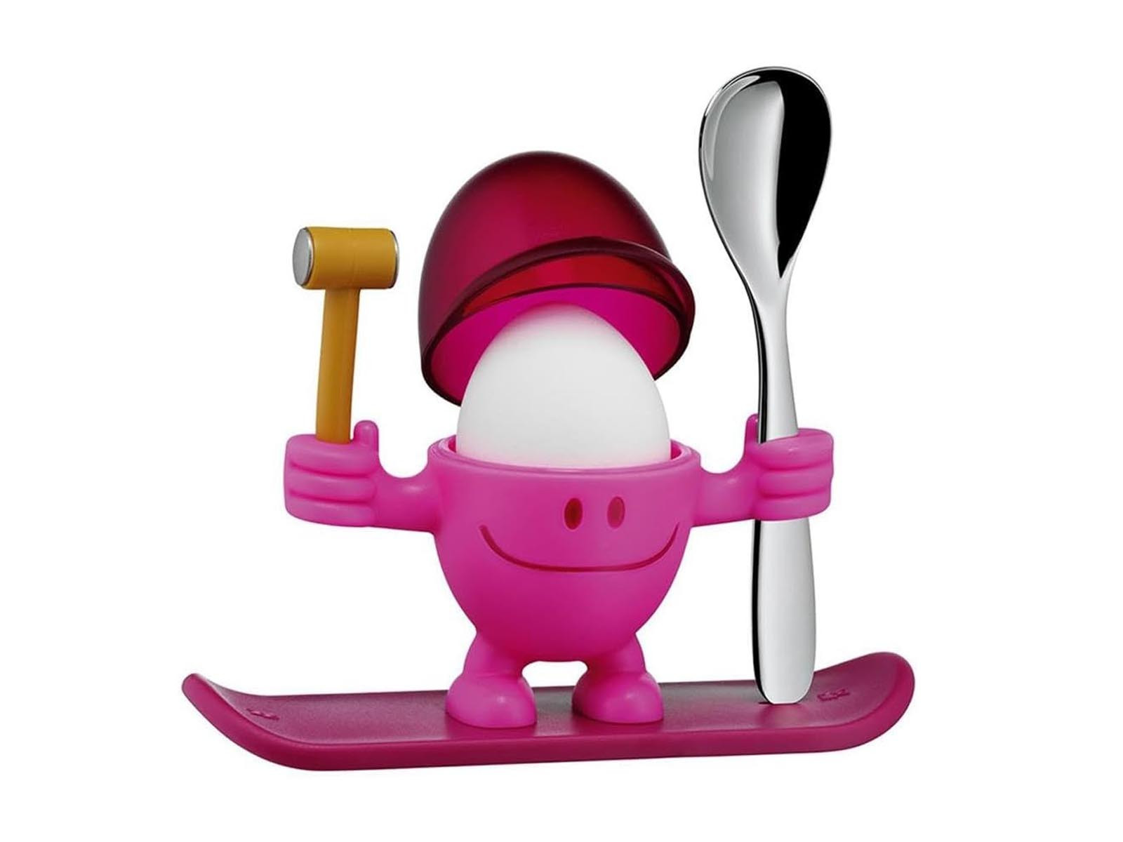 Podstawka na jajko z łyżeczką i młoteczkiem WMF McEgg Pink