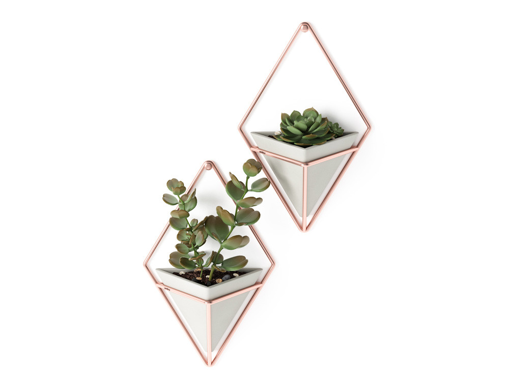 Półka/ pojemnik ścienny zestaw x2 Umbra Trigg Set Concrete Copper