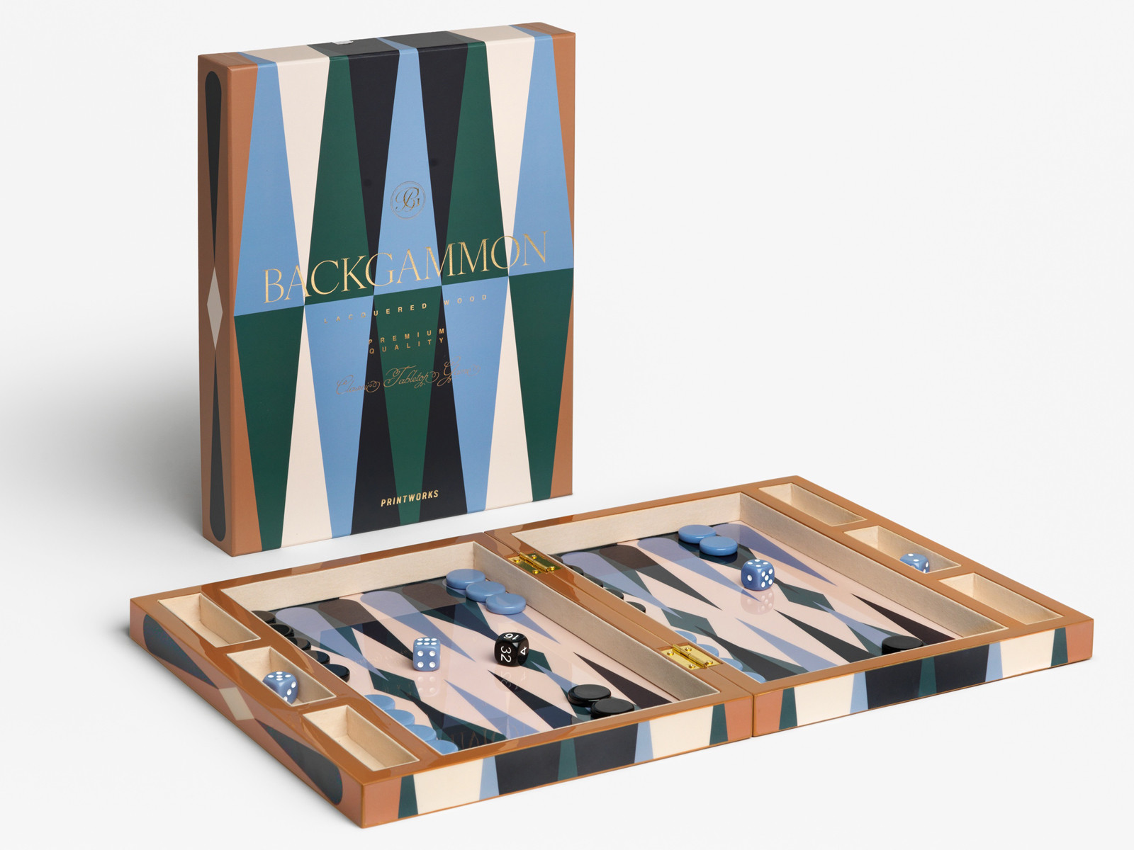 Gra planszowa Printworks – Lacquered Backgammon, Tryktrak