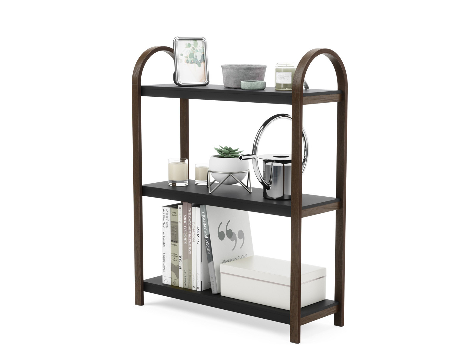 Regał wolnostojący x3 półki Umbra Bellwood Walnut Black