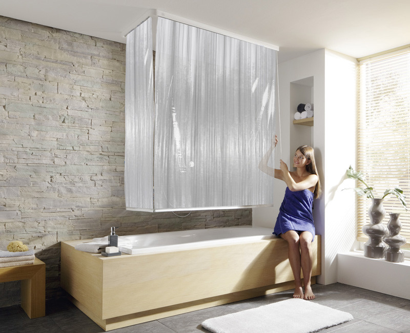 Roleta narożna do wanny KW Milky White