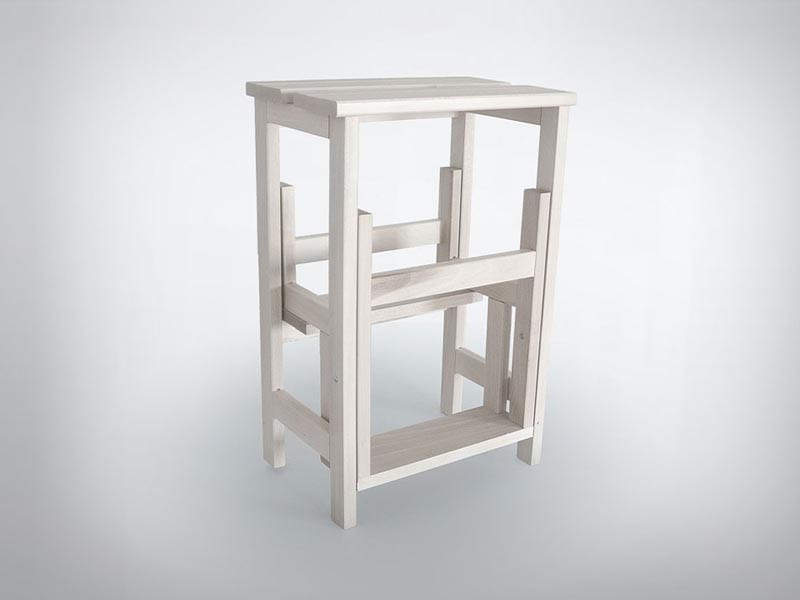 Stołek i rozkładane schodki 2w1 Radius Stool Ladder White