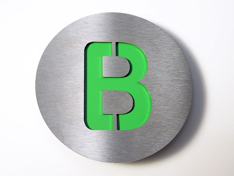 Tabliczka literowa Radius B Green