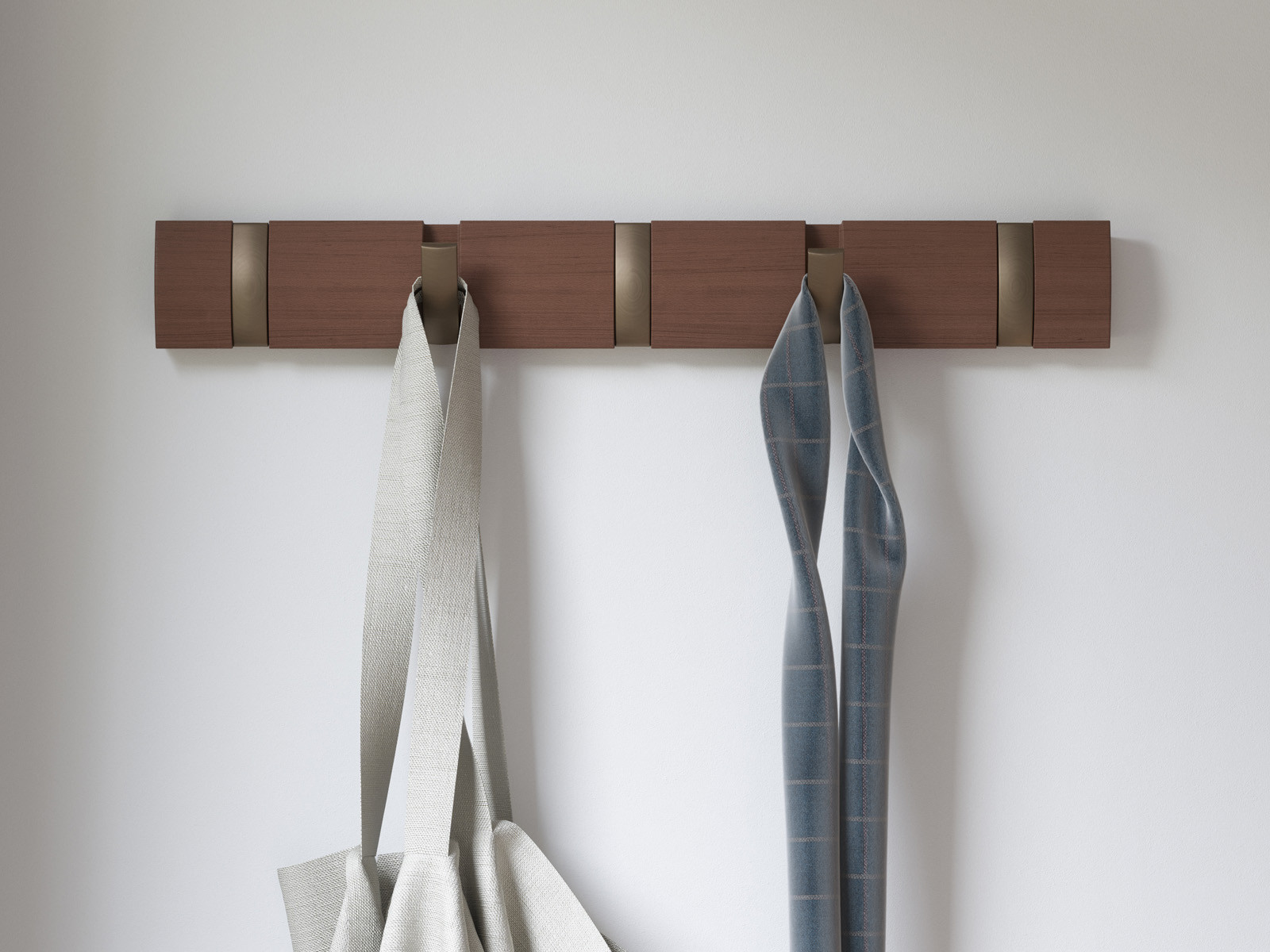 Wieszak ścienny Umbra Flip 5 Light Walnut