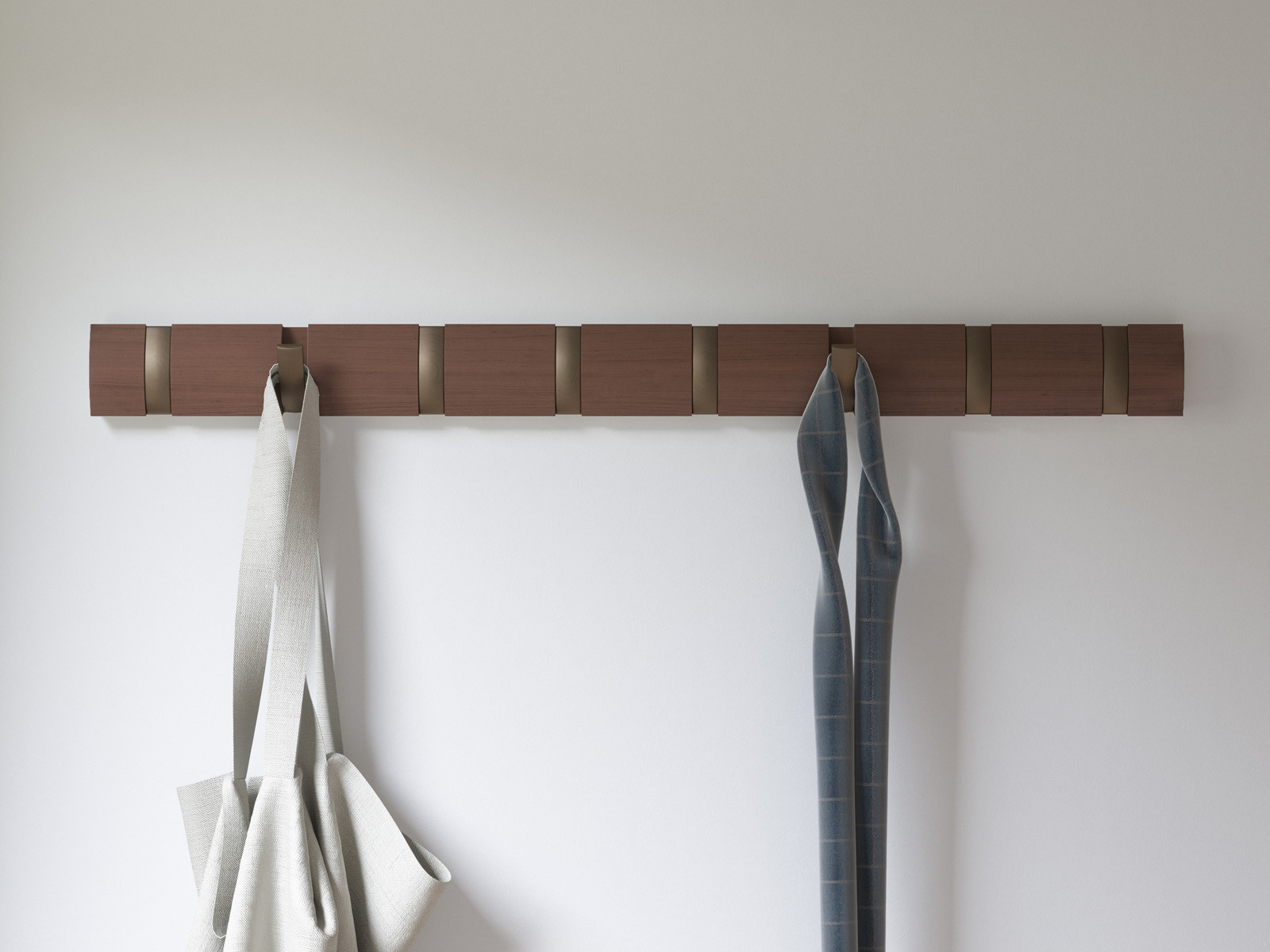 Wieszak ścienny Umbra Flip 8 Light Walnut