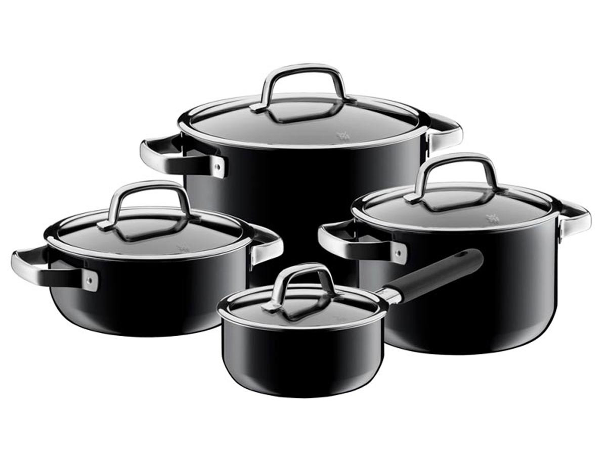 Zestaw garnków x4 WMF Fusiontec Mineral Black 8-częściowy