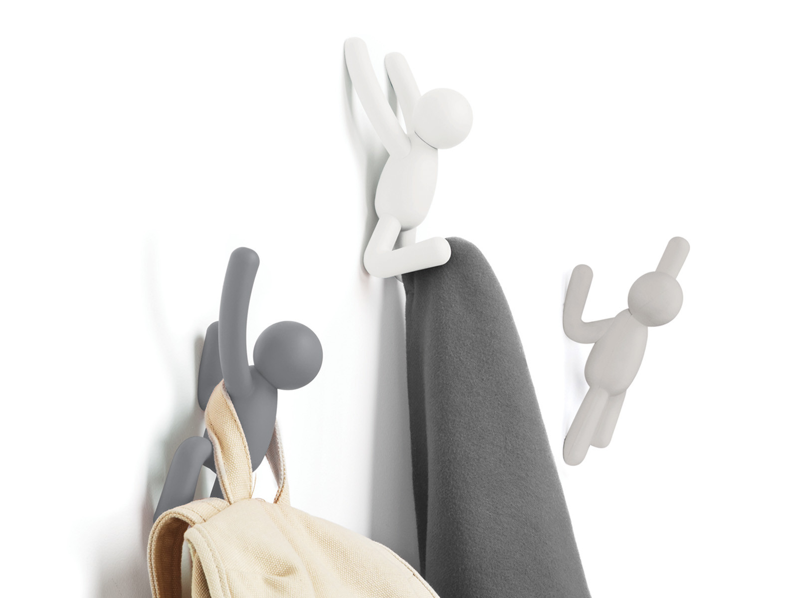 Zestaw wieszaczków ściennych x3 Umbra Buddy Grey